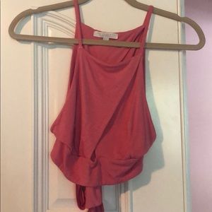 Pink Criss Cross Crop Top